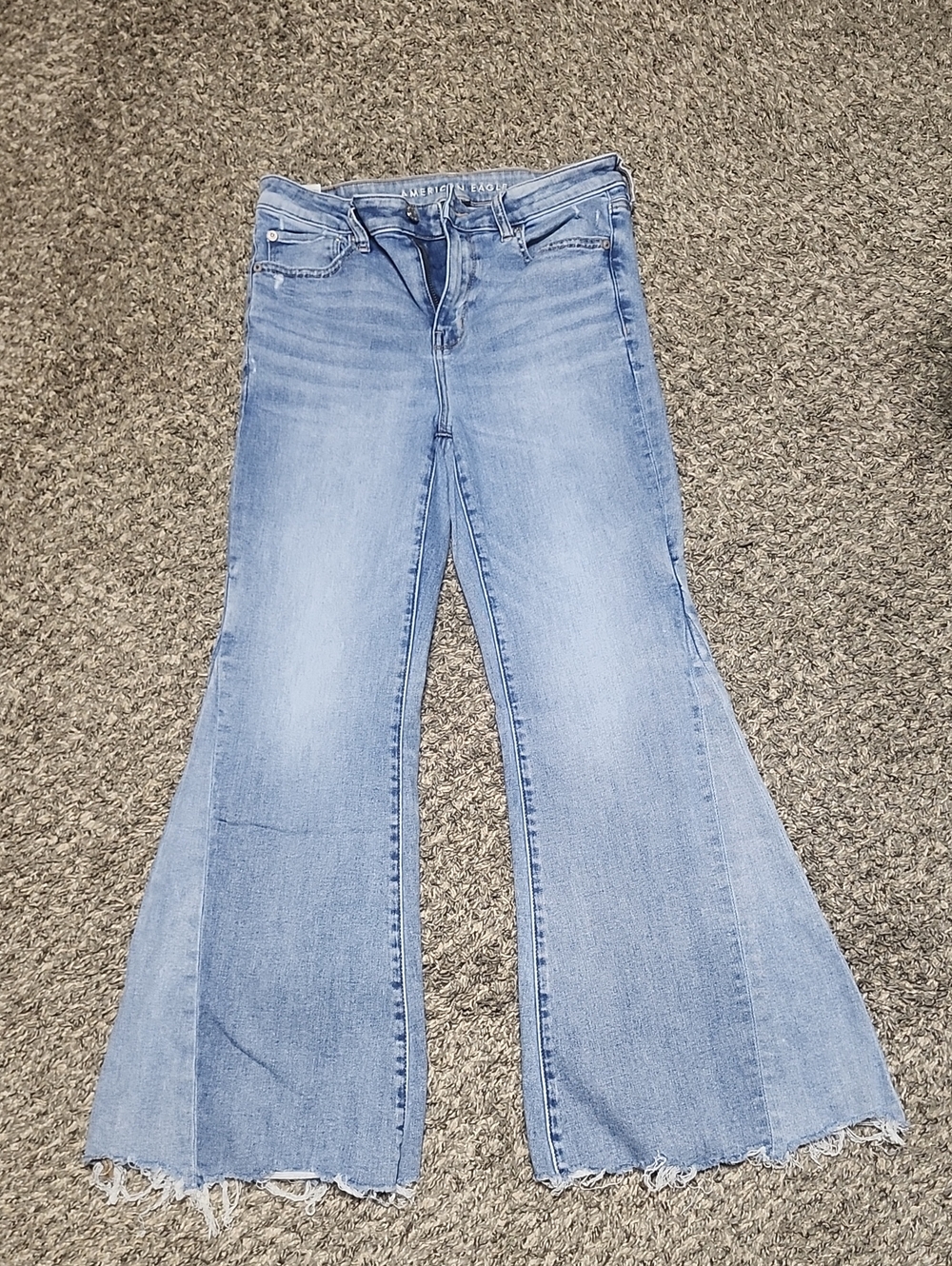 American Eagle Outfitters Light Blue Flare Wide-Leg Jeans